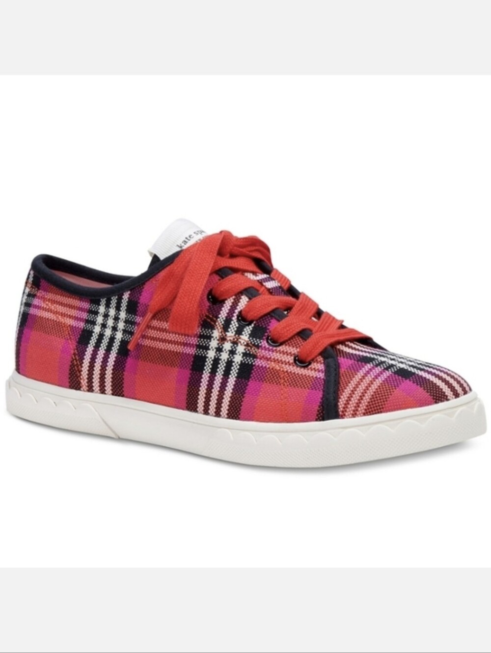 β€οΈπ©· KATE SPADE VALE PINK MULTI PLAID SHOES π©·β€οΈ
